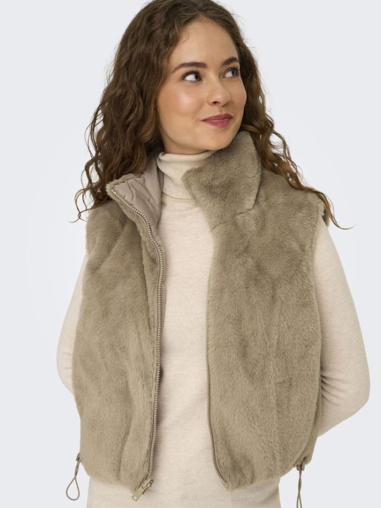 ONLDANA FAUX FUR REV.WAISTCOAT 177927 Silver M