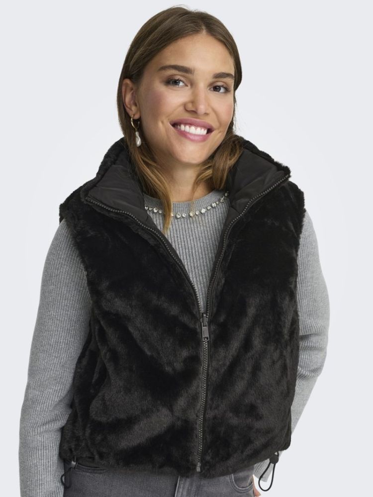 ONLDANA FAUX FUR REV.WAISTCOAT 177911 Black