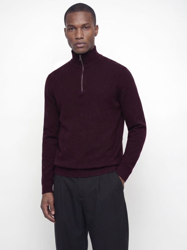 JJMILANO STITCH KNIT HALF ZIP  177094001 Bitte