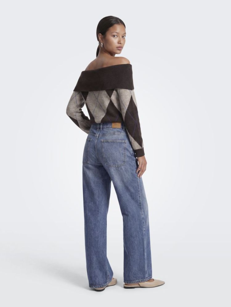 ONLALIVIA LS OFF SHOULDER KNT 237375002 Coffe
