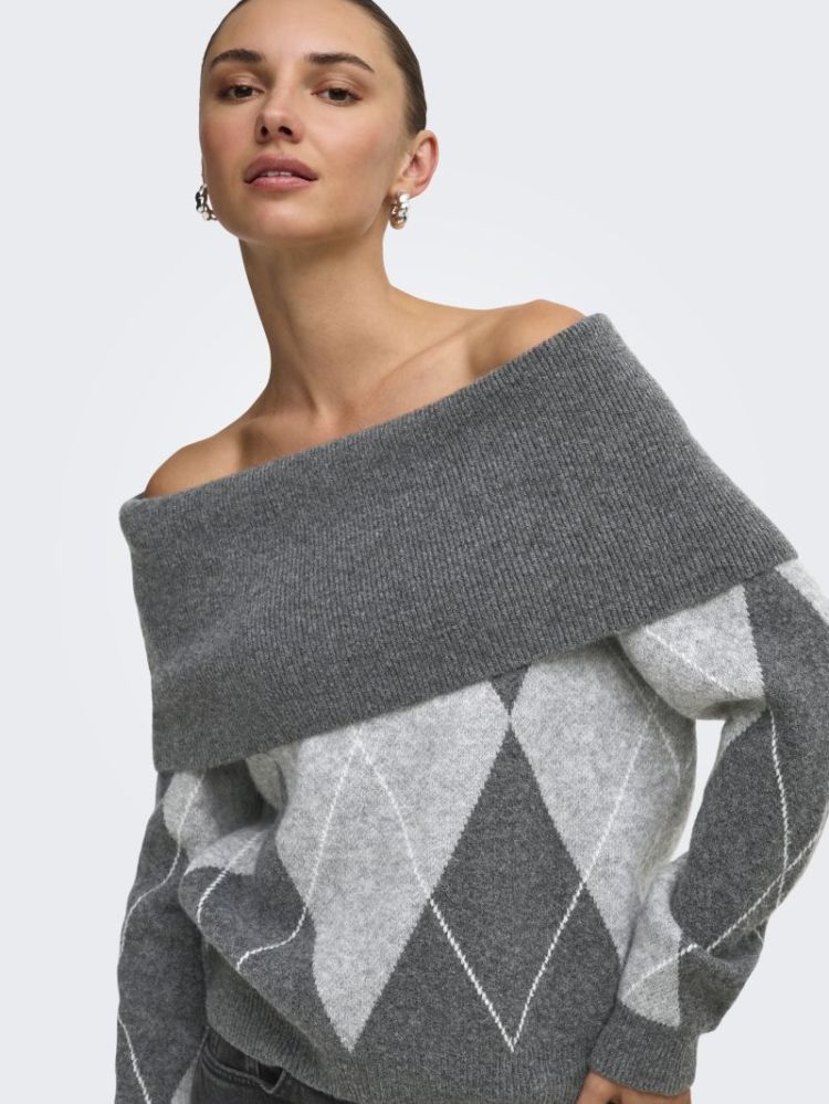 ONLALIVIA LS OFF SHOULDER KNT 179074003 Dark