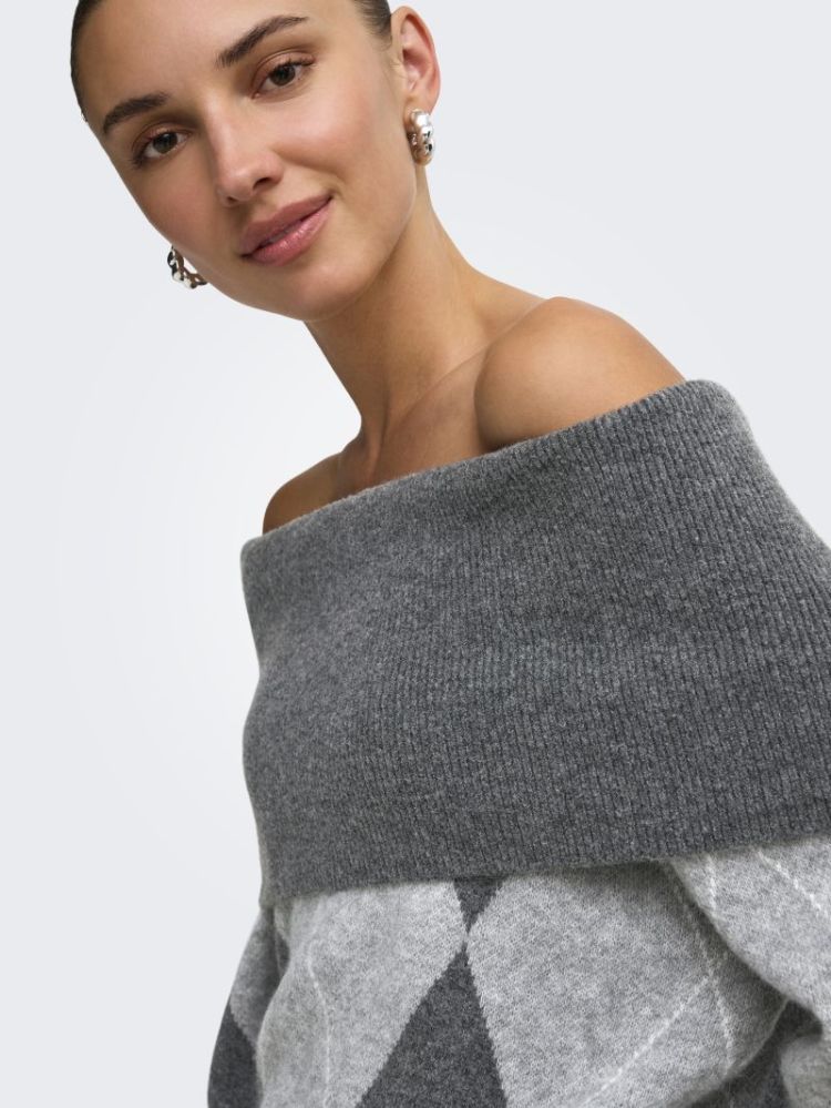 ONLALIVIA LS OFF SHOULDER KNT 179074003 Dark