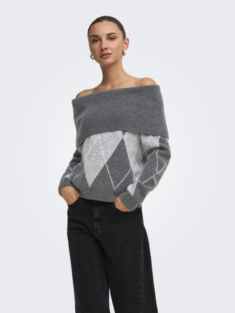 ONLALIVIA LS OFF SHOULDER KNT 179074003 Dark