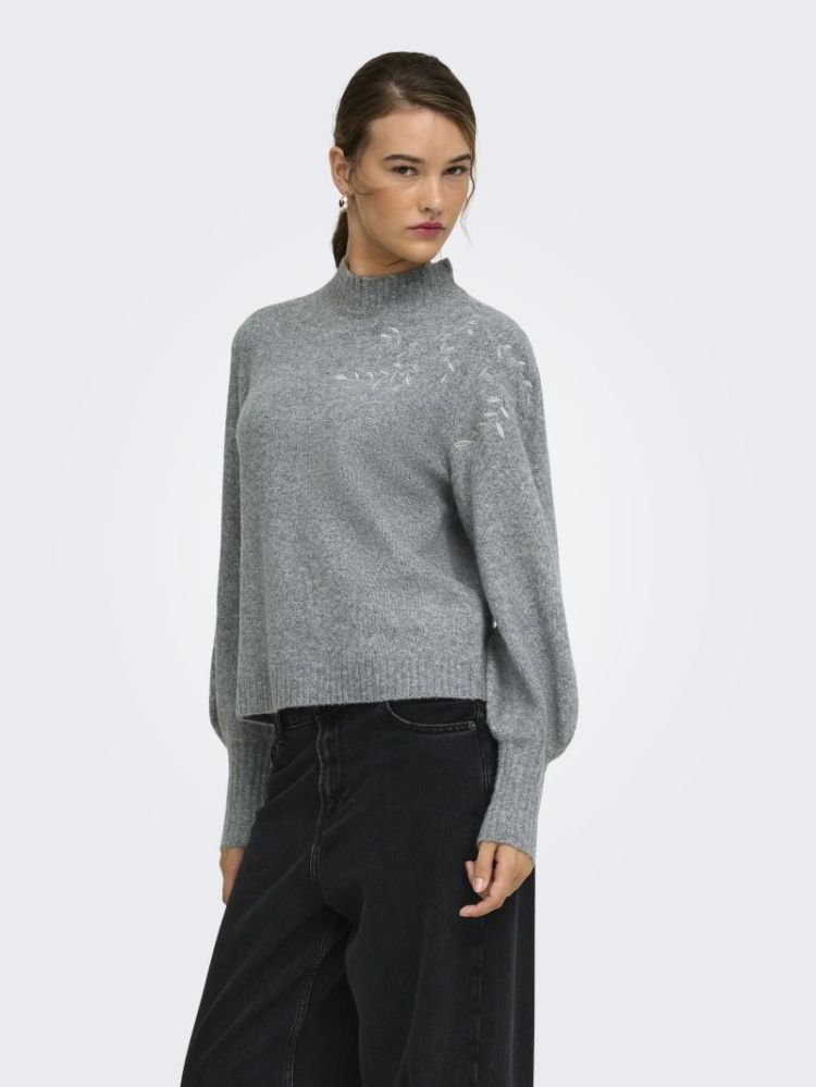 ONLBEAUTY LS HIGH NECK EMB KNT 179075002 Mediu