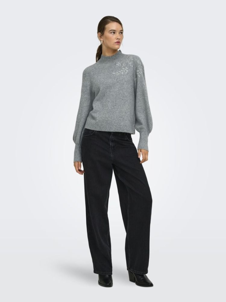 ONLBEAUTY LS HIGH NECK EMB KNT 179075002 Mediu