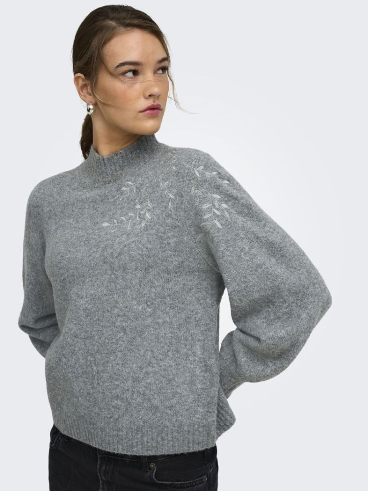 ONLBEAUTY LS HIGH NECK EMB KNT 179075002 Mediu