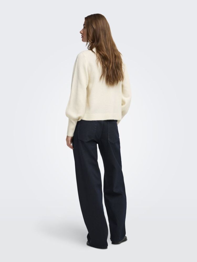 ONLBEAUTY LS HIGH NECK EMB KNT 196844001 White
