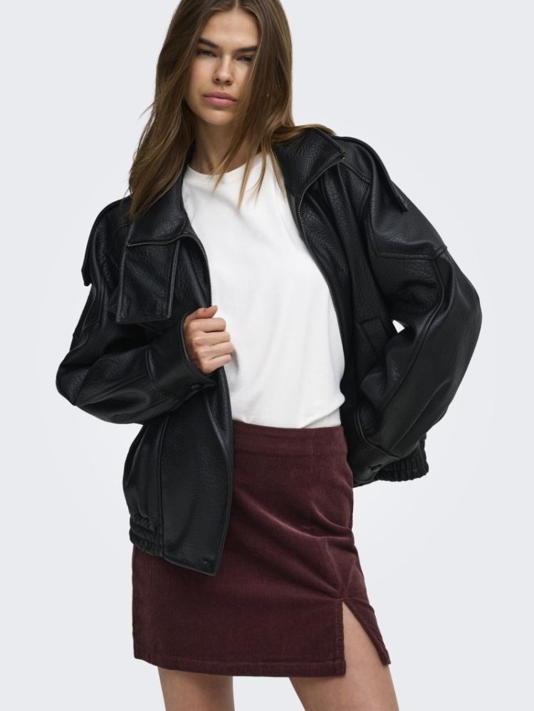 ONLFLORA HW CORD SHORT SLIT SK 199749 Rum Rais