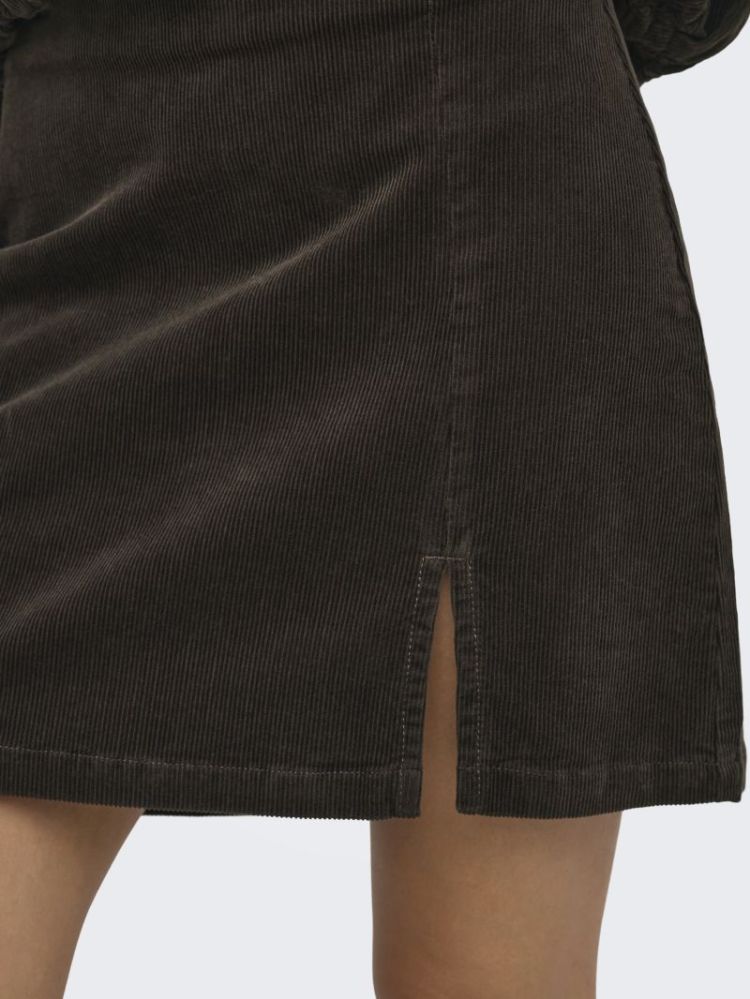 ONLFLORA HW CORD SHORT SLIT SK 237395 Chocolat