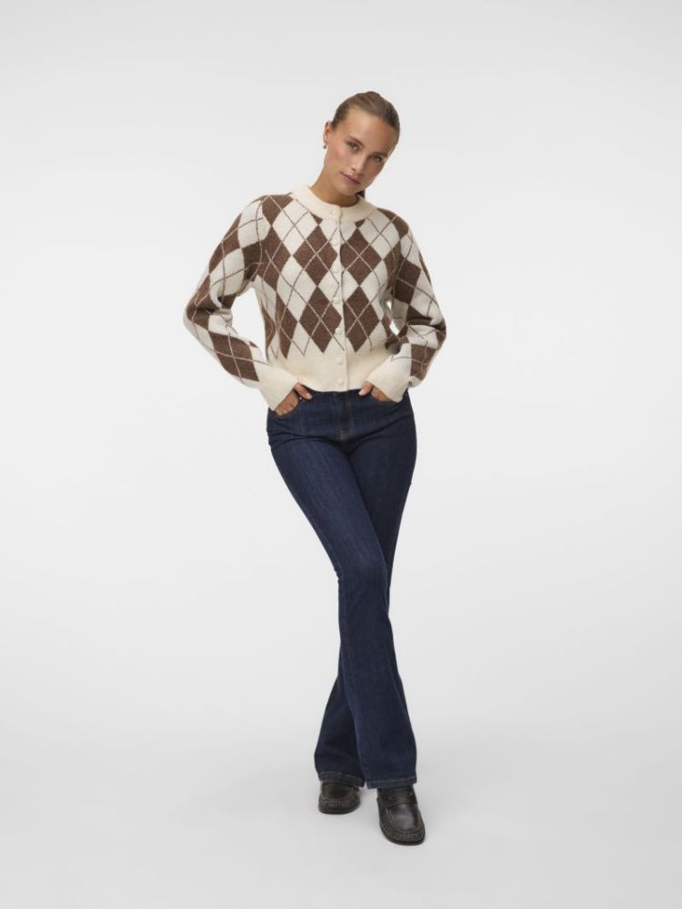 VMHALO LS O-NECK ARGYLE CARDIG 222913004 Birch