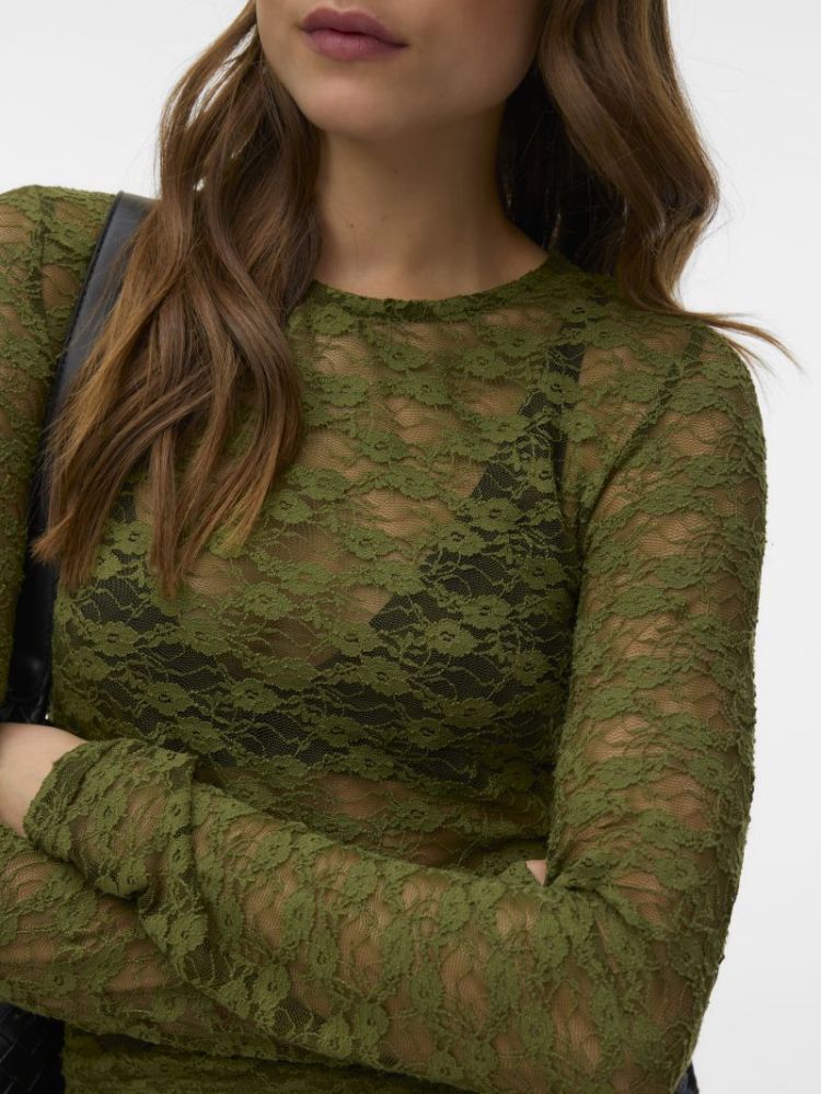 VMBONITA LS O-NECK TOP JRS 306803001 Sphag
