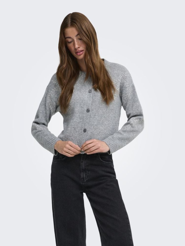ONLBEAUTY LS O-NECK EMB CARDI  179075001 Mediu
