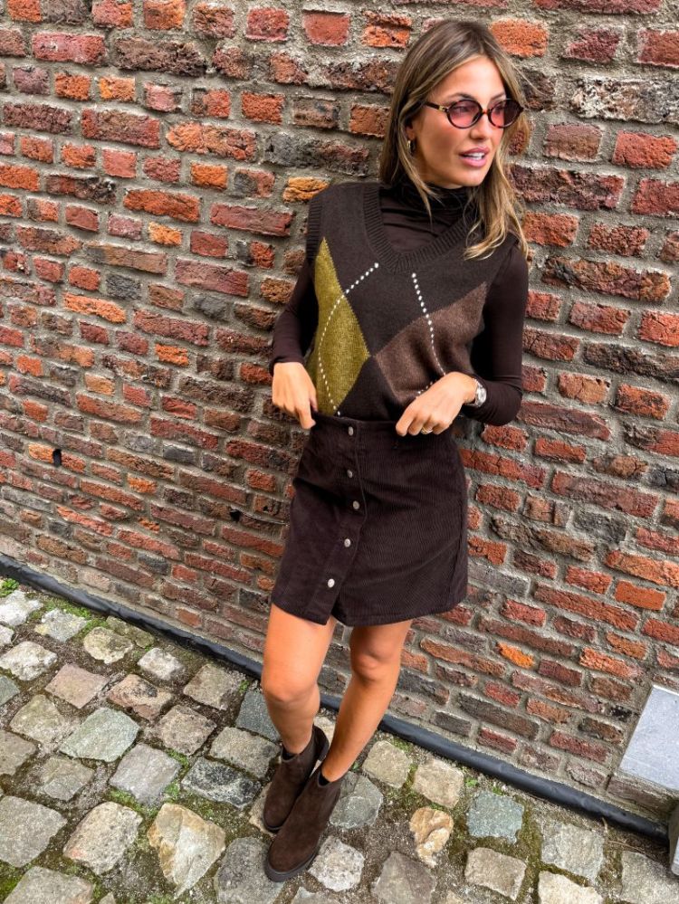 JXHARVI VEST KNIT 176191 Demitass