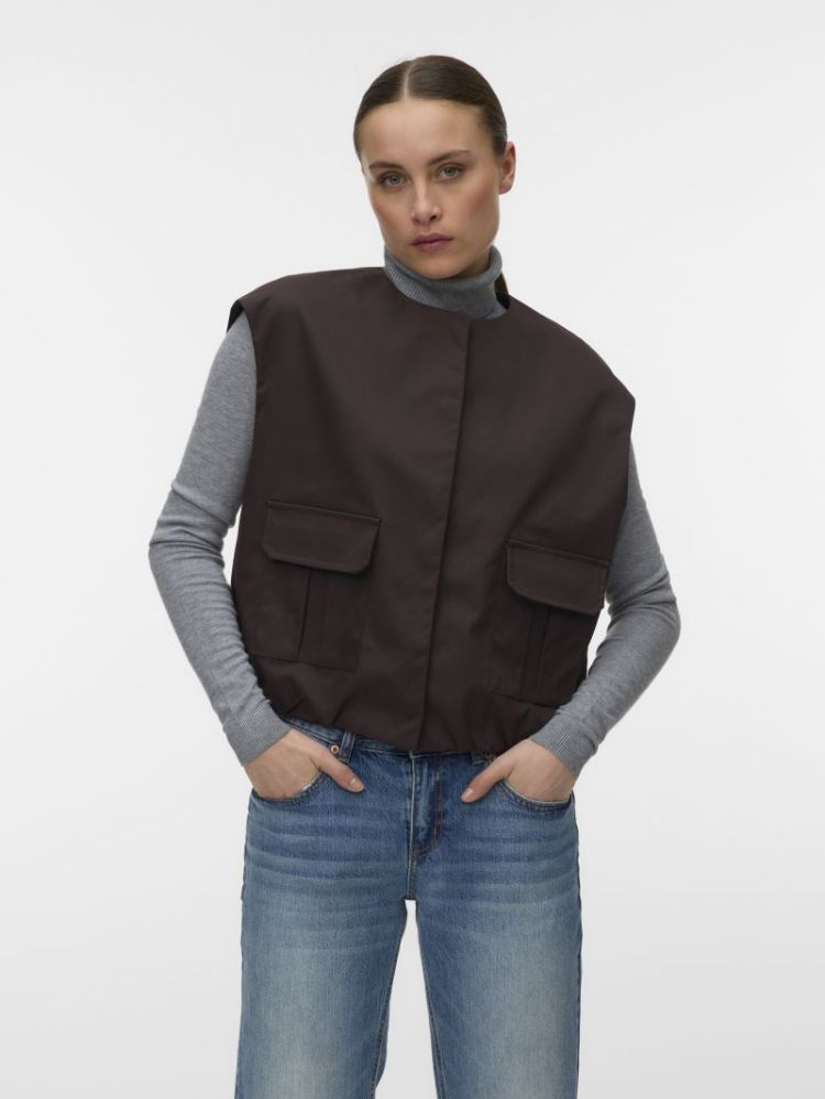 VMVIGGA SL OVERSIZED WAISTCOAT 297957 Chocolat