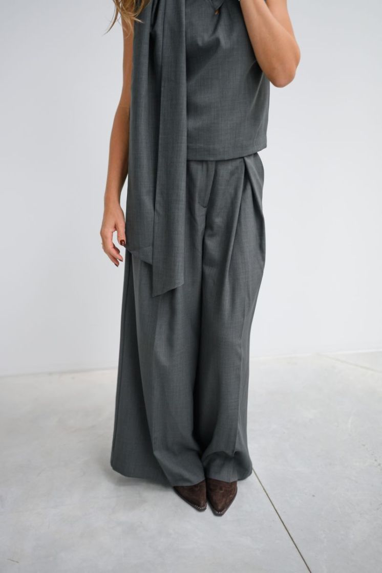 YASELURA HW WIDE PANT S. 299737 Dark Gre