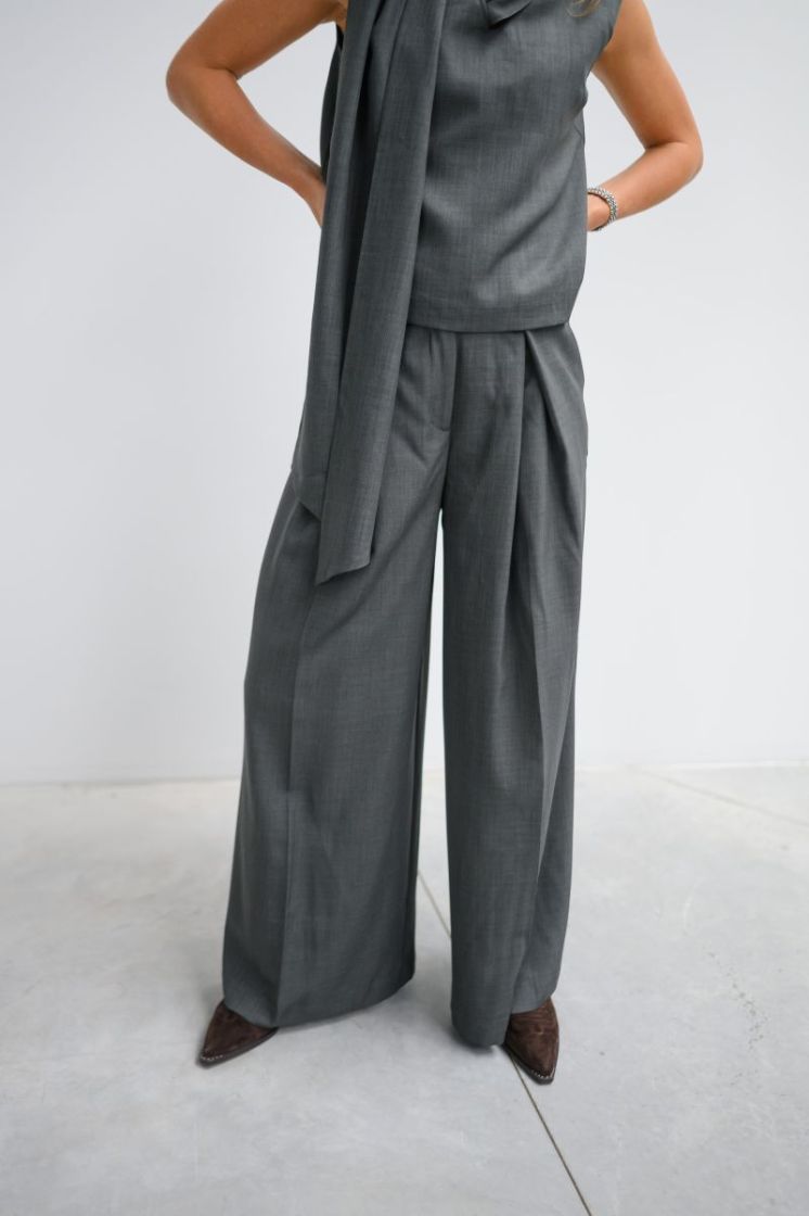 YASELURA HW WIDE PANT S. 299737 Dark Gre