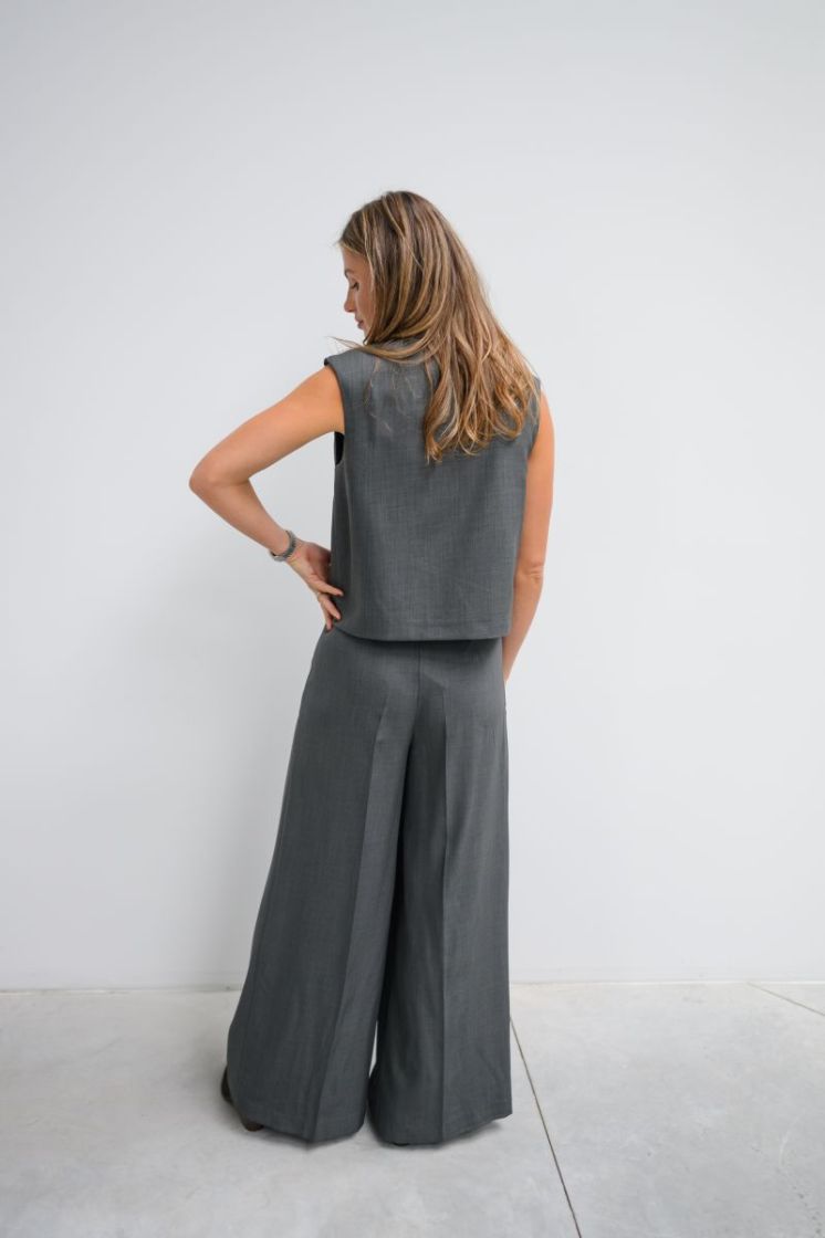 YASELURA HW WIDE PANT S. 299737 Dark Gre