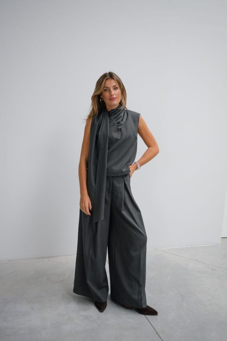 YASELURA SL SCARF TOP S. 190947 Dark Gre