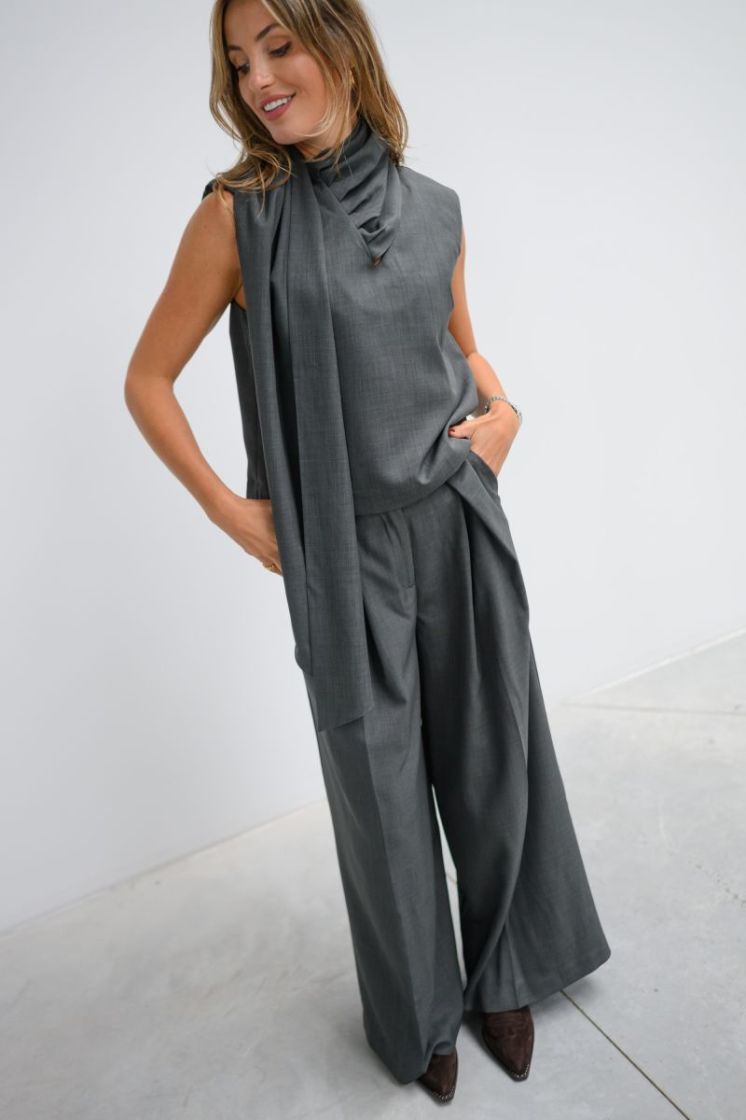 YASELURA SL SCARF TOP S. 190947 Dark Gre