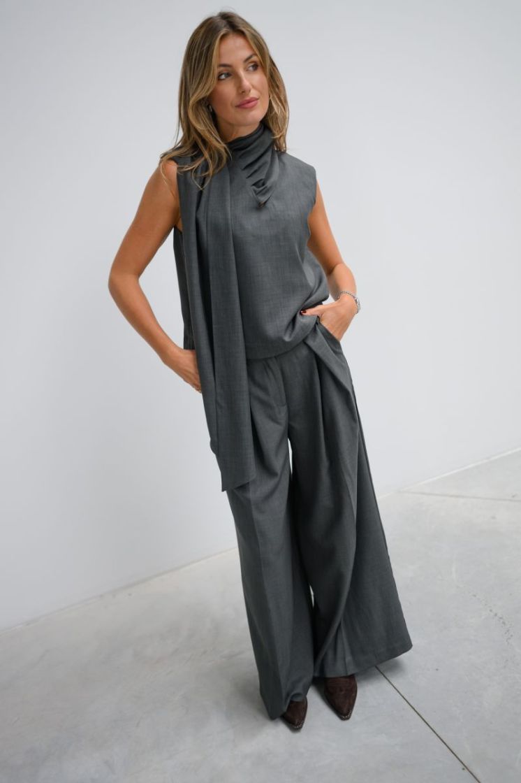 YASELURA SL SCARF TOP S. 190947 Dark Gre
