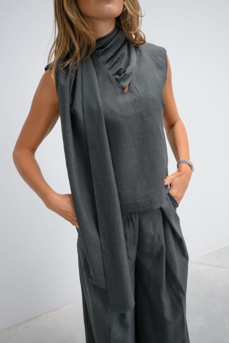 YASELURA SL SCARF TOP S. 190947 Dark Gre