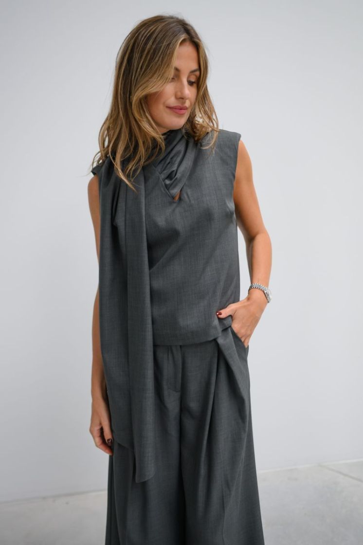 YASELURA SL SCARF TOP S. 190947 Dark Gre